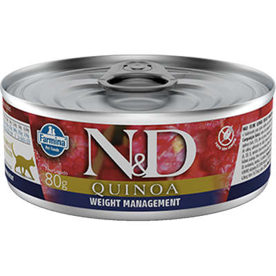 Ração Úmida Lata Farmina N&D Quinoa Weight Management para Gatos Adultos - 80 g