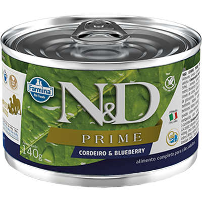 Ração Úmida Lata Farmina N&D Prime Cordeiro & Blueberry para Cães Adultos