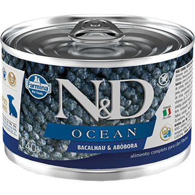 Ração Úmida Lata Farmina N&D Ocean Bacalhau & Abóbora para Cães Filhotes