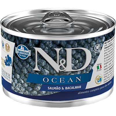 Ração Úmida Lata Farmina N&D Ocean Salmão & Bacalhau para Cães Adultos