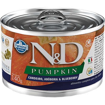 Ração Úmida Lata Farmina N&D Pumpkin Cordeiro, Abóbora & Blueberry para Cães Adultos