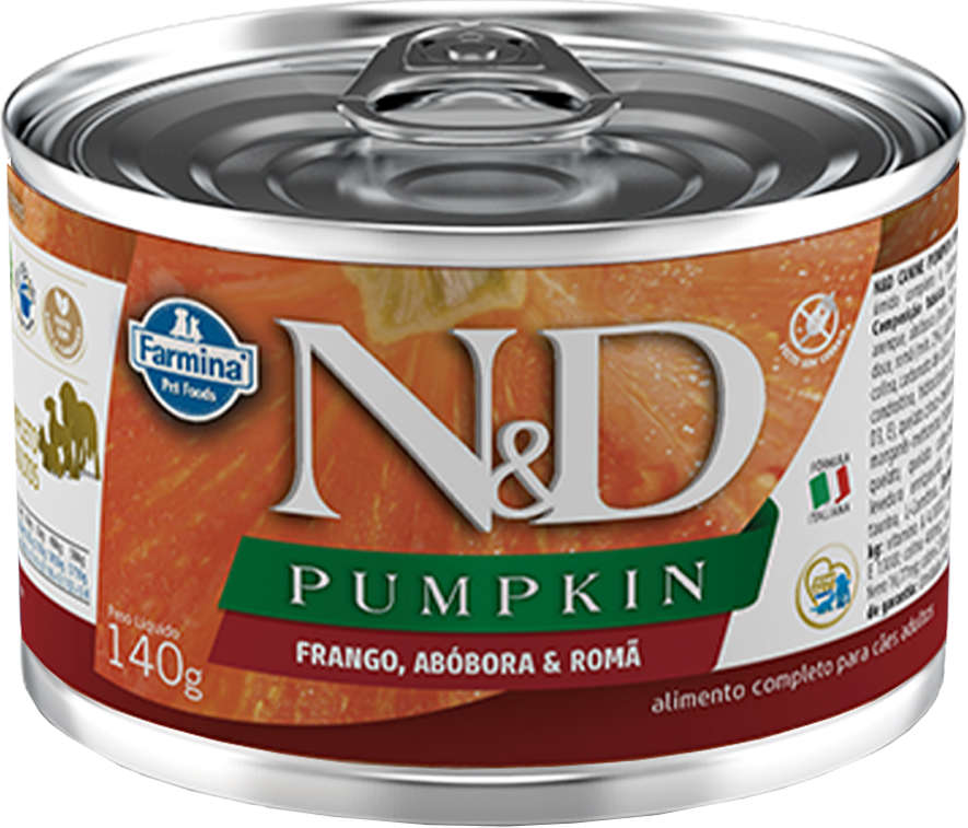 Ração Úmida Lata Farmina N&D Pumpkin Frango, Abóbora & Romã para Cães Adultos - 140 g