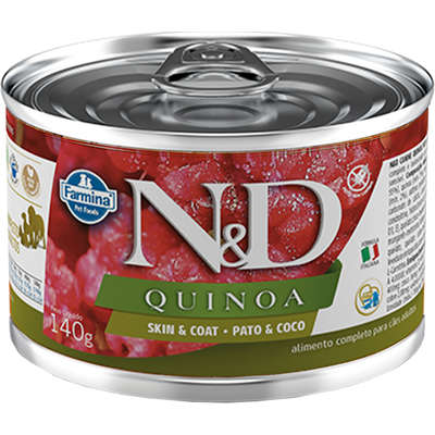 Ração Úmida Lata Farmina N&D Quinoa Skin & Coat Pato & Coco para Cães Adultos