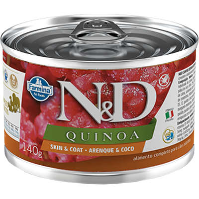 Ração Úmida Lata Farmina N&D Quinoa Skin & Coat Arenque & Coco para Cães Adultos