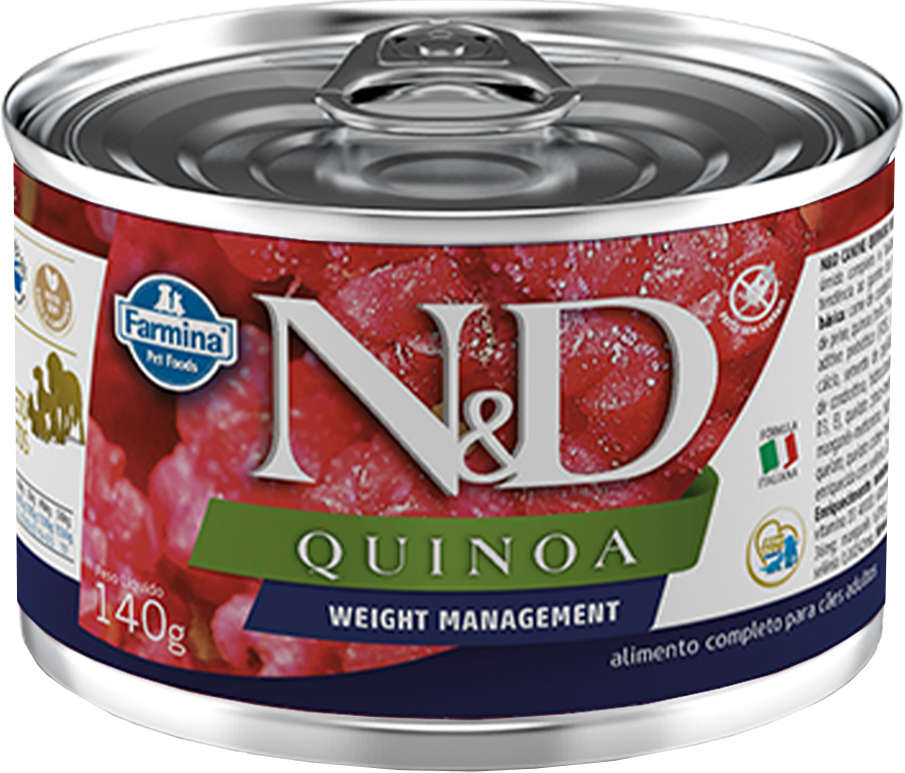 Ração Úmida Lata Farmina N&D Quinoa Weight Management para Cães Adultos - 140 g