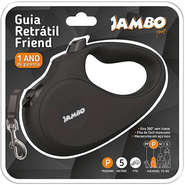 Guia Retratil Jambo Friend Preta - Tam. P