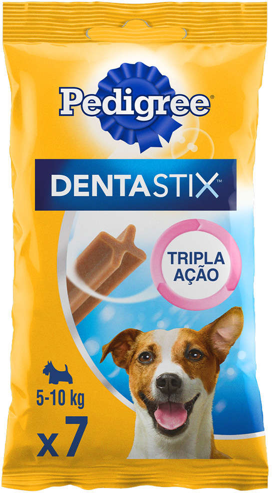 Petisco Pedigree Dentastix para Cães Adultos Porte Pequeno Sabor Carne - 7 Unidades