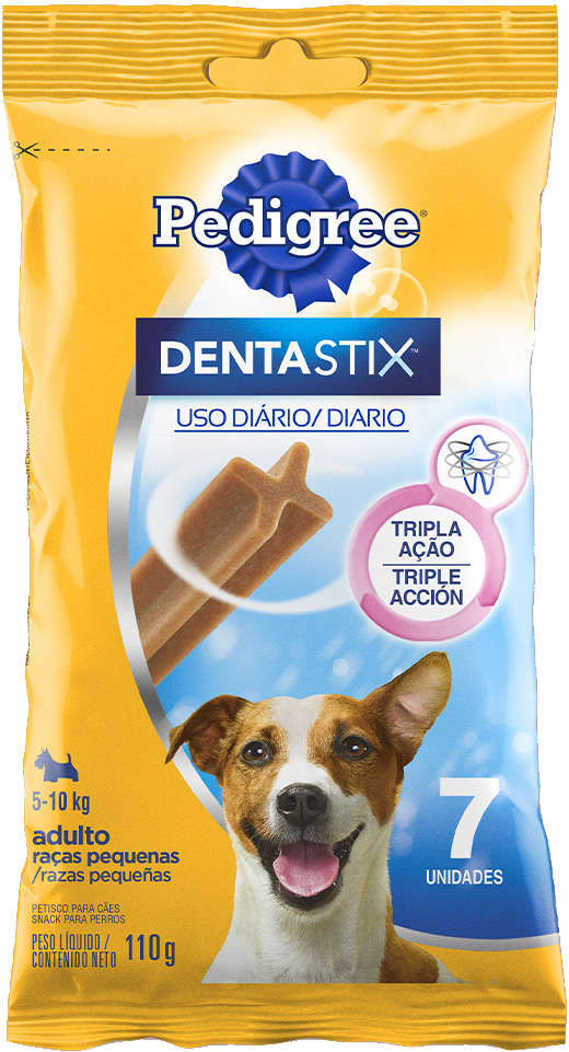 Petisco Pedigree Dentastix para Cães Adultos Porte Pequeno Sabor Carne - 7 Unidades