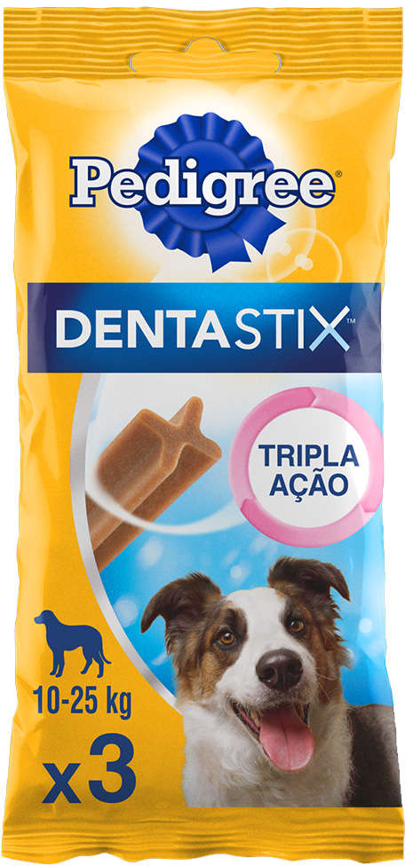 Petisco Pedigree Dentastix para Cães Adultos Porte Médio Sabor Carne - 3 Unidades