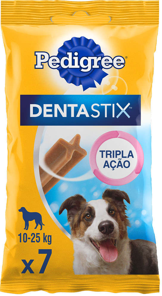 Petisco Pedigree Dentastix para Cães Adultos Porte Médio Sabor Carne - 7 Unidades