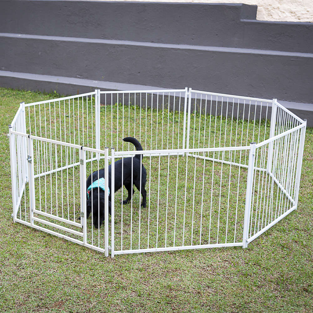 Cerca NF Pet Modular Branca com Portão - Branca