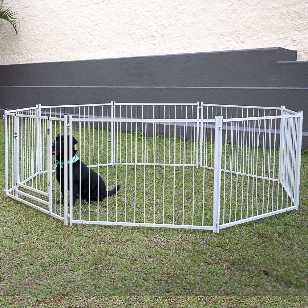 Cerca NF Pet Modular Branca com Portão - Branca