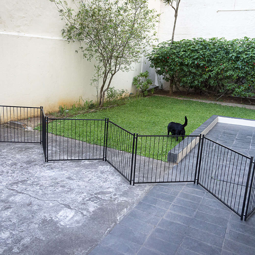 Cerca NF Pet Modular Preta com Portão - Preta