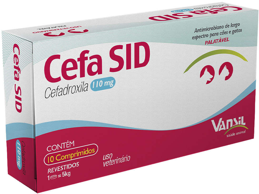 Antimicrobiano Vansil Cefa SID Cefadroxila para Cães e Gatos de 1 a 5Kg - 110 mg