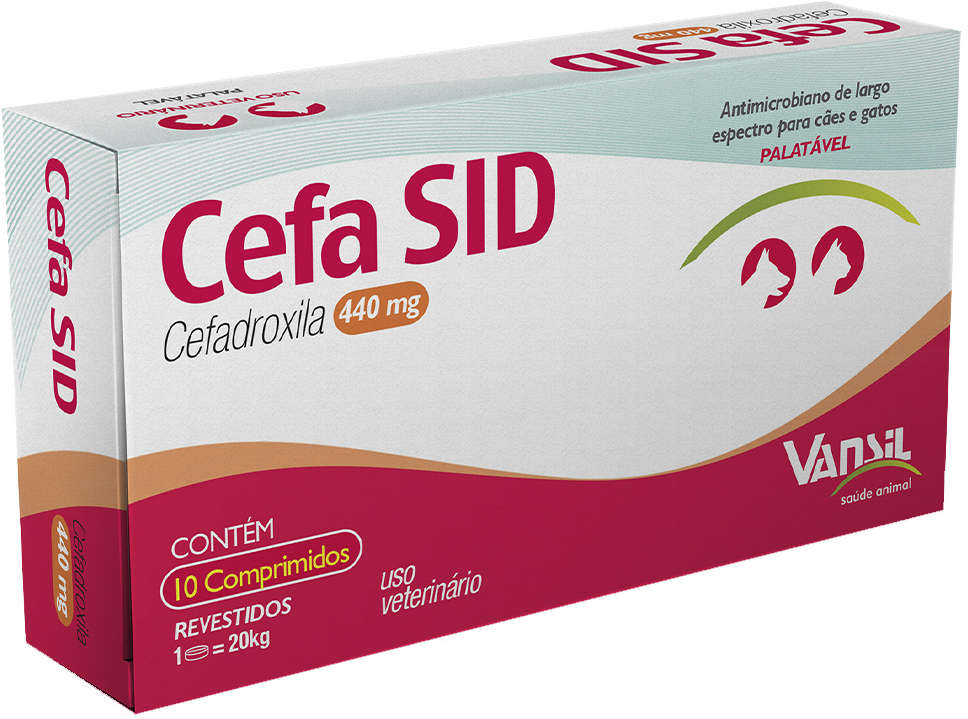 Antimicrobiano Vansil Cefa SID Cefadroxila para Cães e Gatos de 1 a 20Kg - 440 mg
