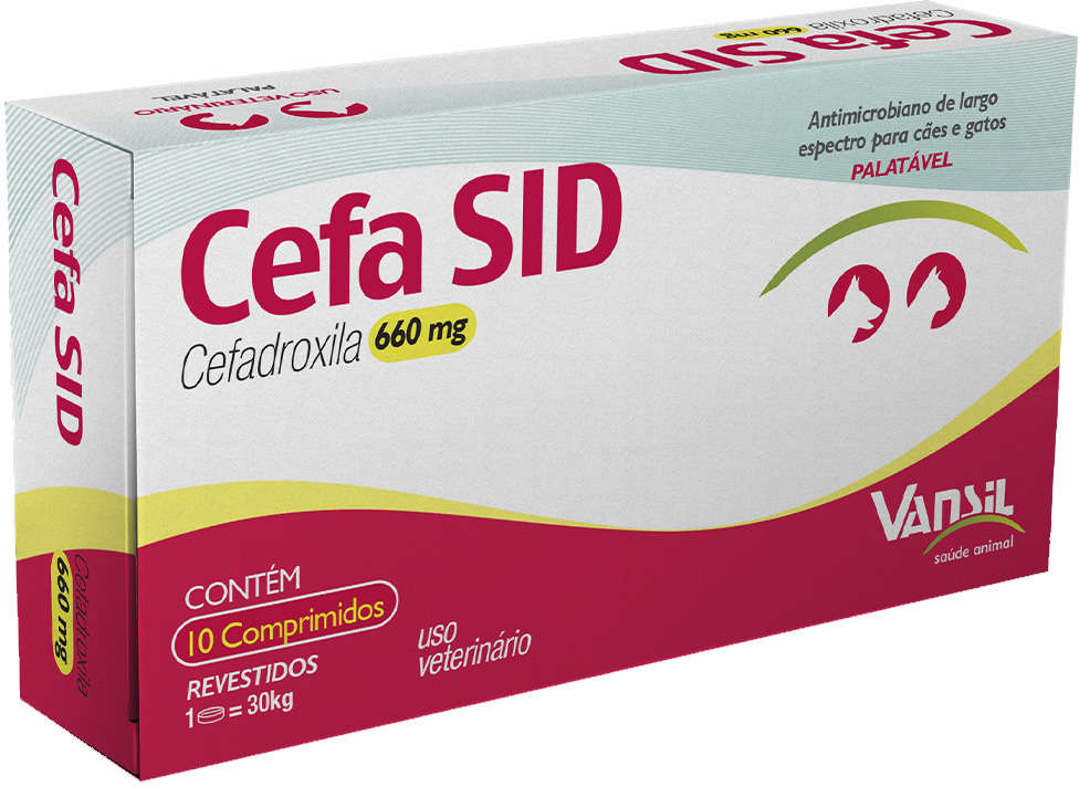 Antimicrobiano Vansil Cefa SID Cefadroxila para Cães e Gatos de 1 a 30Kg - 660 mg