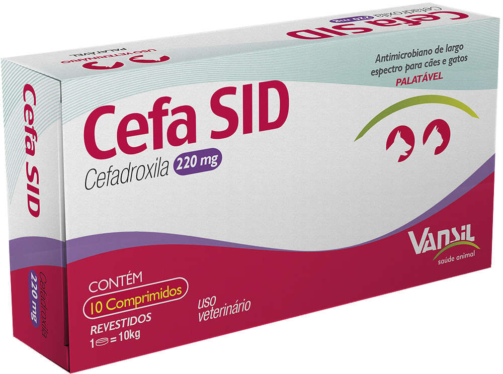 Antimicrobiano Vansil Cefa SID Cefadroxila para Cães e Gatos de 1 a 10Kg - 220 mg