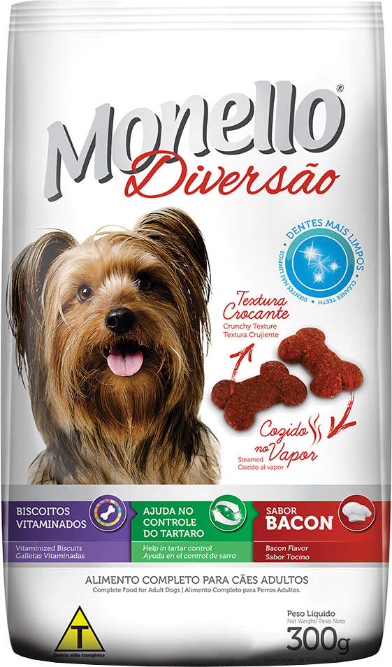 Biscoito Nutrire Monello Diversão para Cães Adultos Sabor Bacon - 300g