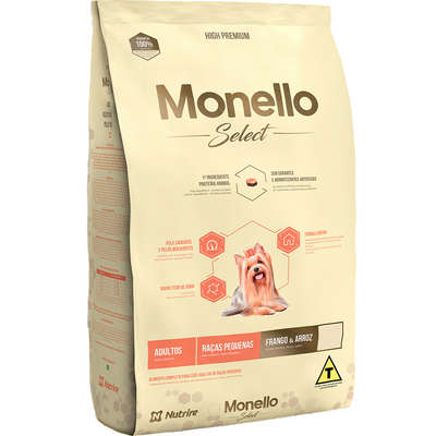 Ração Seca Nutrire Monello Select Frango & Arroz para Cães Adultos Raças Pequenas