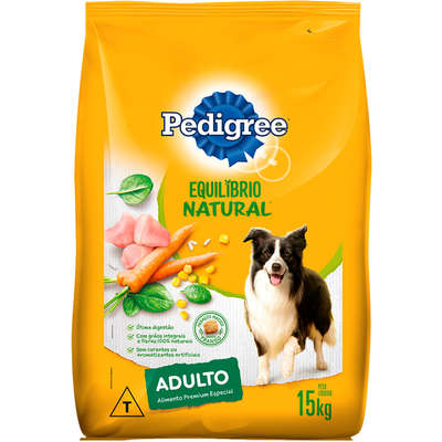 Ração Pedigree Equilíbrio Natural para Cães Adultos de Raças Médias e Grandes - 15 Kg