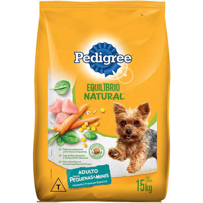 Ração Pedigree Equilíbrio Natural para Cães Adultos de Raças Pequenas - 15 Kg