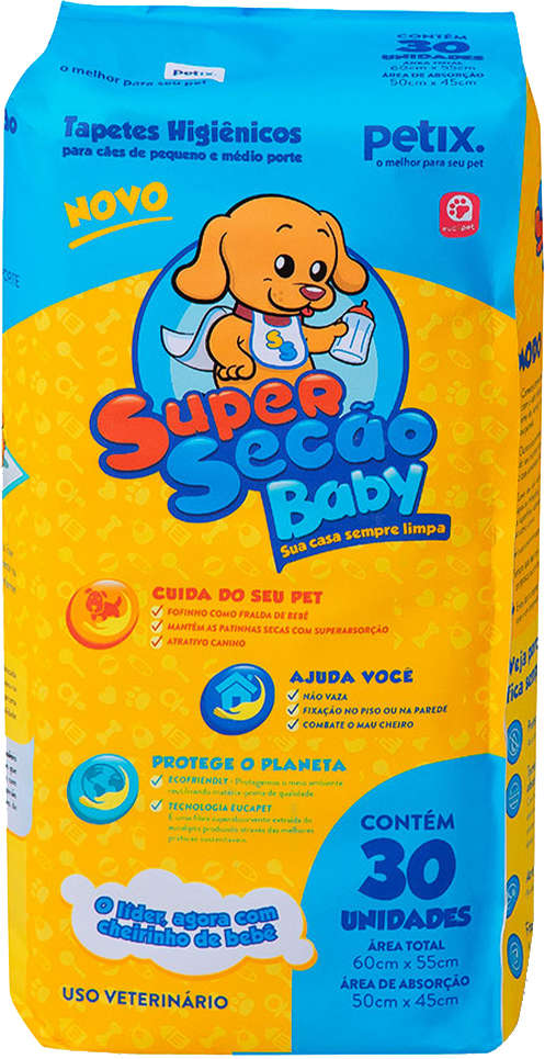 Tapetes Higiênicos Petix Super Secão Baby - 30 Unidades