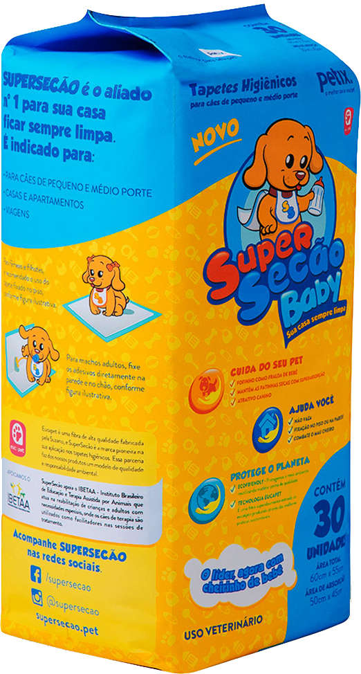 Tapetes Higiênicos Petix Super Secão Baby - 30 Unidades
