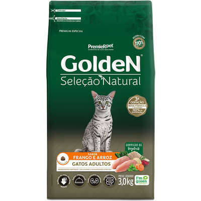 Ração Golden Premier Pet Seleção Natural para Gatos Adultos - 3 Kg