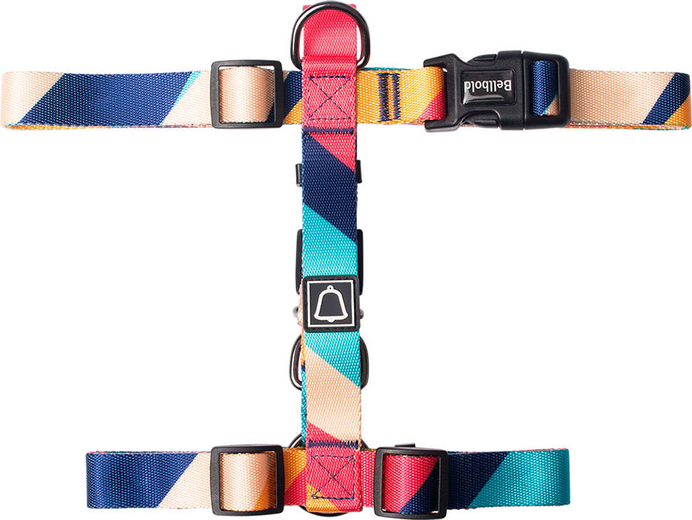 Peitoral H Bellbold Cross Multicor para Cães - Tam. G