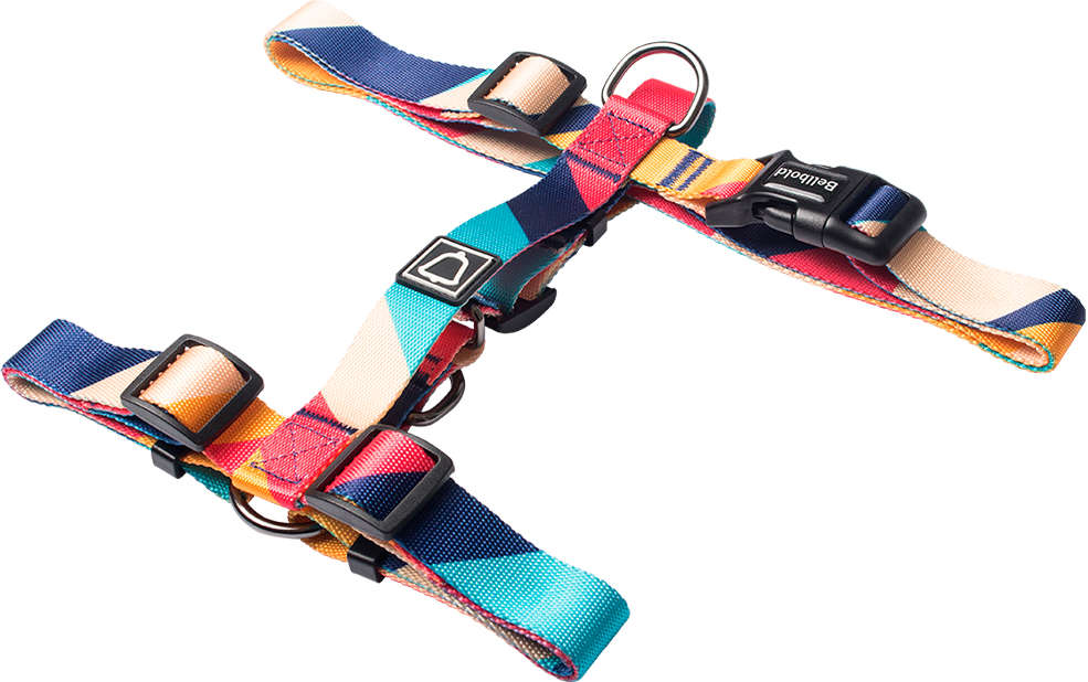 Peitoral H Bellbold Cross Multicor para Cães - Tam. G