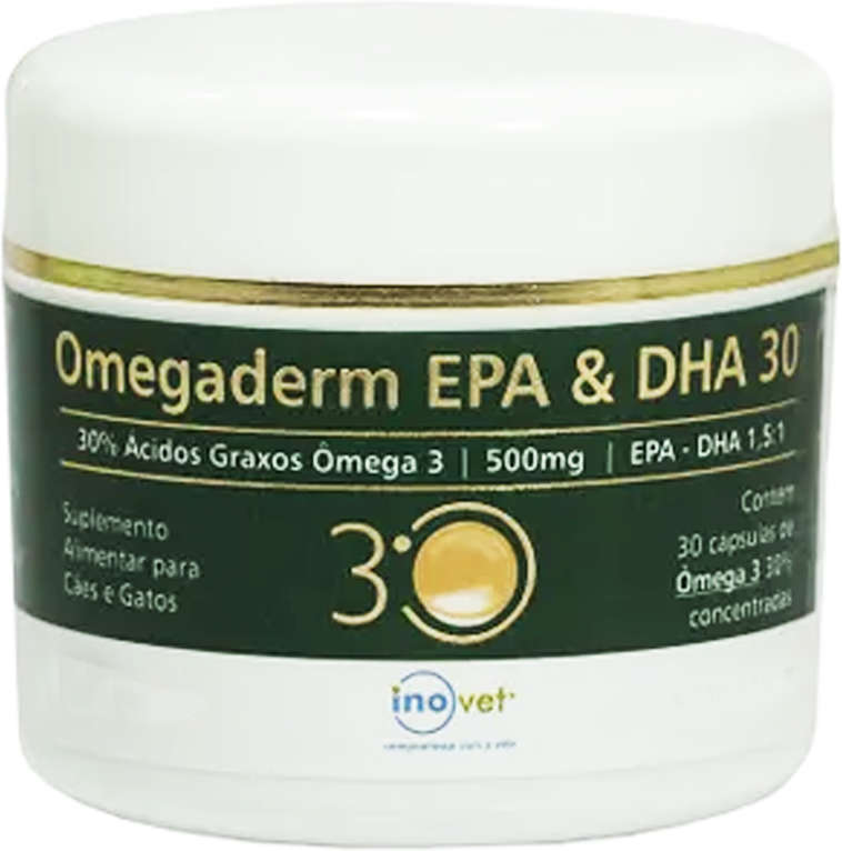 Suplemento Inovet Omegaderm 30 Cápsulas 30% - 500 mg