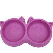 Comedouro Pet Injet Duplo Gato Luxo Rosa - 250 mL