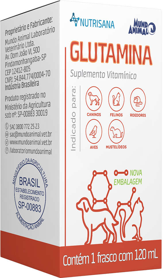 Suplemento Alimentar Glutamina Mundo Animal Nutrisana - 120 mL