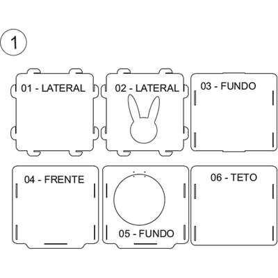 Toca Cubo 2G Acessórios Pet Madeira Envelhecida para Coelhos - Madeira Envelhecida