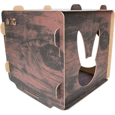 Toca Cubo 2G Acessórios Pet Mogno para Coelhos - Mogno