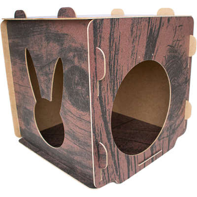 Toca Cubo 2G Acessórios Pet Mogno para Coelhos - Mogno