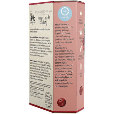 Biscoito Orgânico All Love Superfood Frango, Chia & Cranberry para Gatos