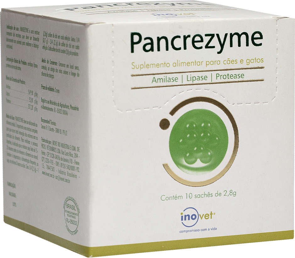 Suplemento Alimentar Inovet Pancrezyme para Cães e Gatos - 10 Sachês