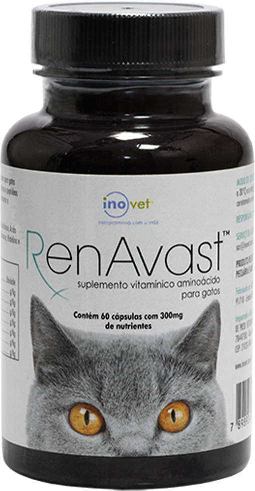 Suplemento Vitamínico Aminoácido Inovet RenAvast para Gatos - 300 mg