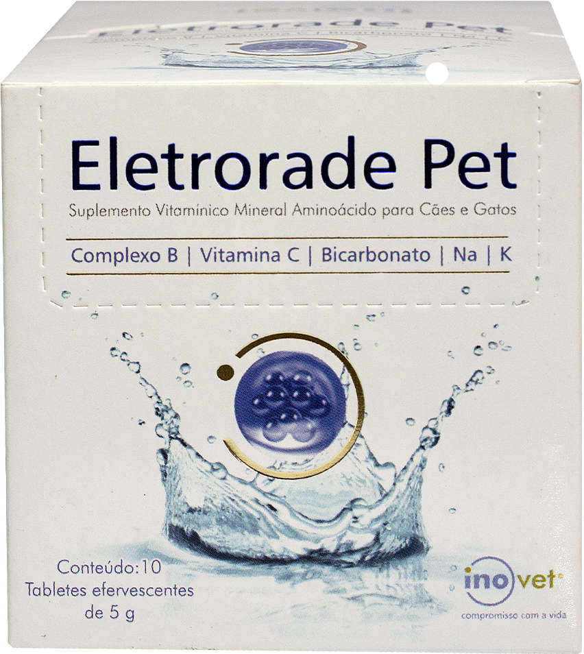 Suplemento Vitamínico Mineral Aminoácido Inovet Eletrorade Pet para Cães e Gatos - 10 Tabletes