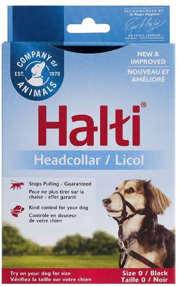 Coleira Halti Headcollar Preta (D11520A) para Cães - Tam. XXG