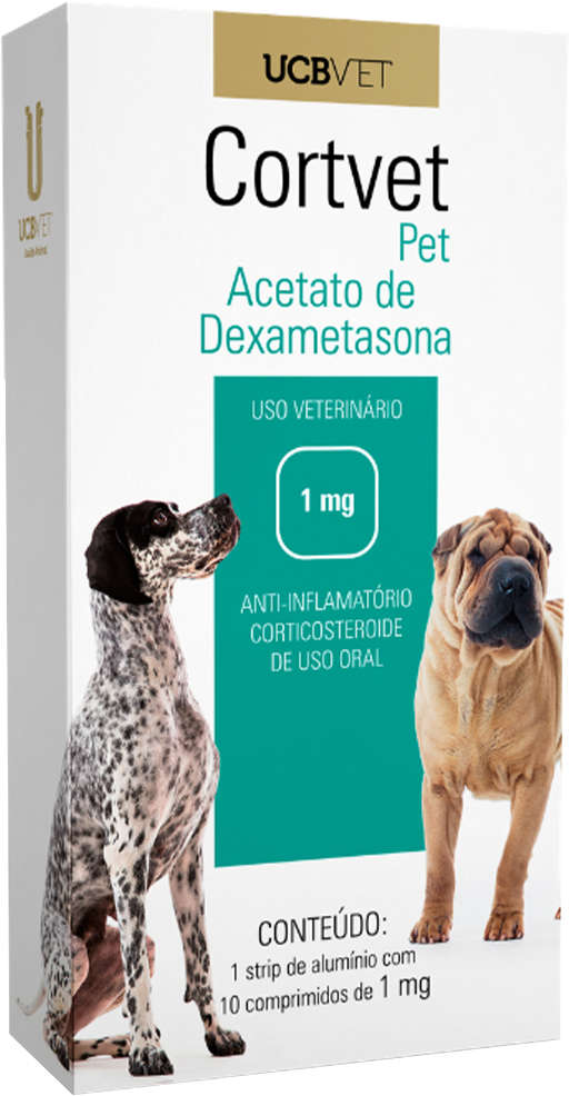 Anti-Inflamatório UCBVET Acetato de Dexametasona Cortvet Pet para Cães - 1 mg