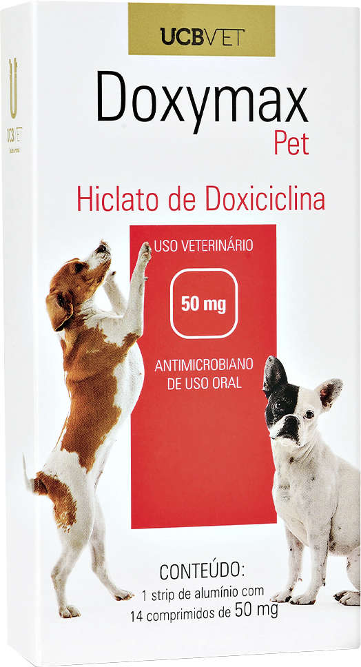Antibiótico UCBVET Doxiciclina Doxymax Pet para Cães - 50 mg