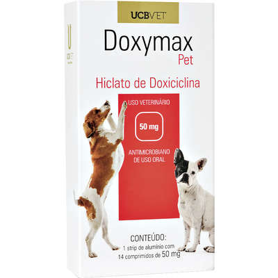 Antimicrobiano UCBVET  Dermarc Hiclato de Doxiciclina Doxymax Pet para Cães - 50 mg