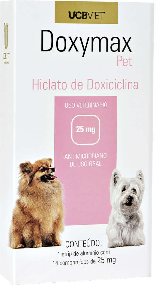 Antibiótico UCBVET Doxiciclina Doxymax Pet para Cães - 25 mg