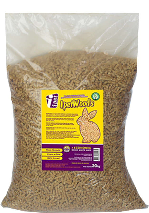 Granulado Ipet de Madeira para Roedores - 20Kg