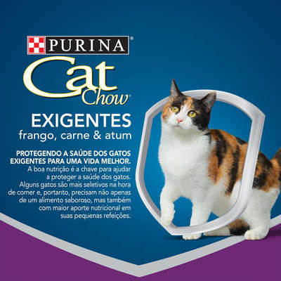 Ração Nestlé Purina Cat Chow Gatos Exigentes Frango Carne e Atum