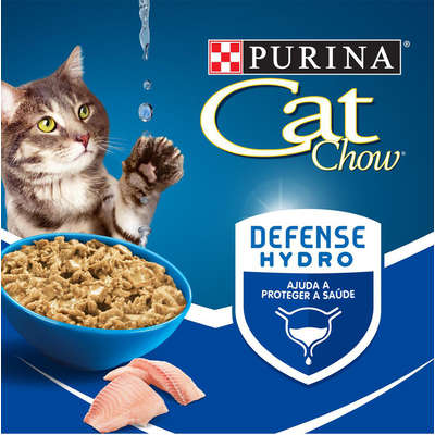 Ração Úmida Nestlé Purina Cat Chow Sachê Castrados Peixe ao Molho