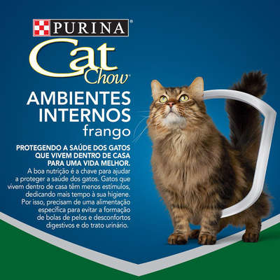 Ração Nestlé Purina Cat Chow Adultos Ambientes Internos Frango
