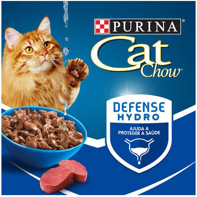 Ração Úmida Nestlé Purina Cat Chow Sachê Adultos 7+ Carne ao Molho
